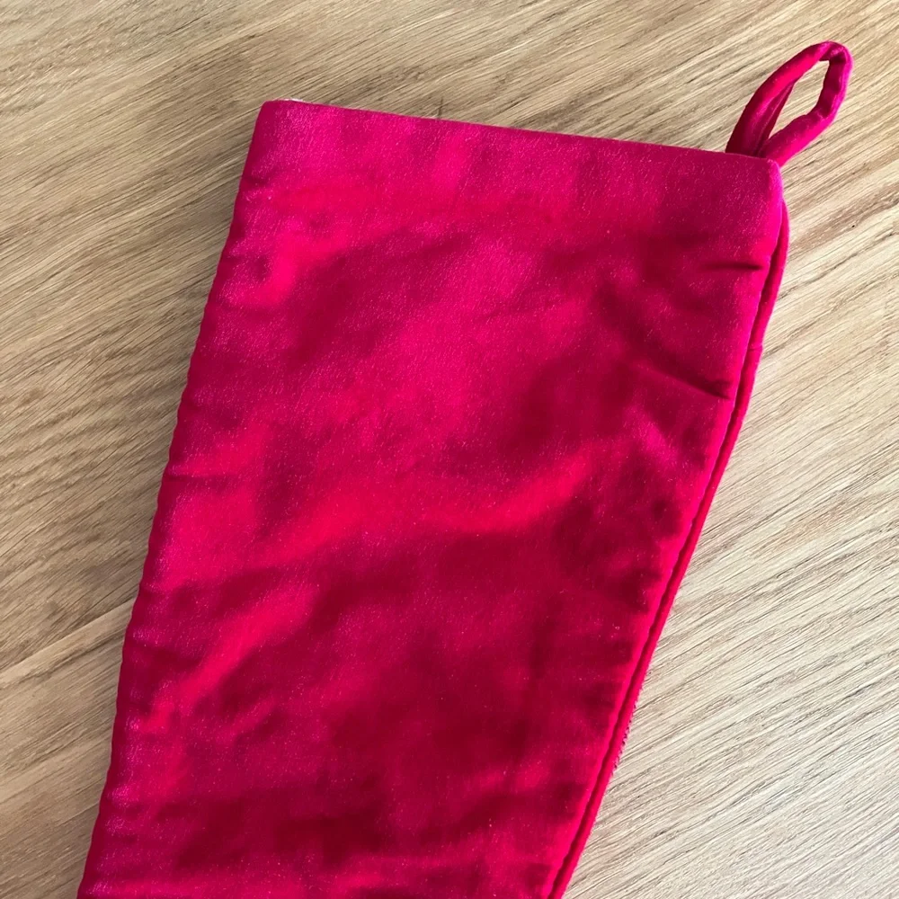 VTG Wool Needlepoint Nutcracker Christmas Stocking Red Velvet Back 20